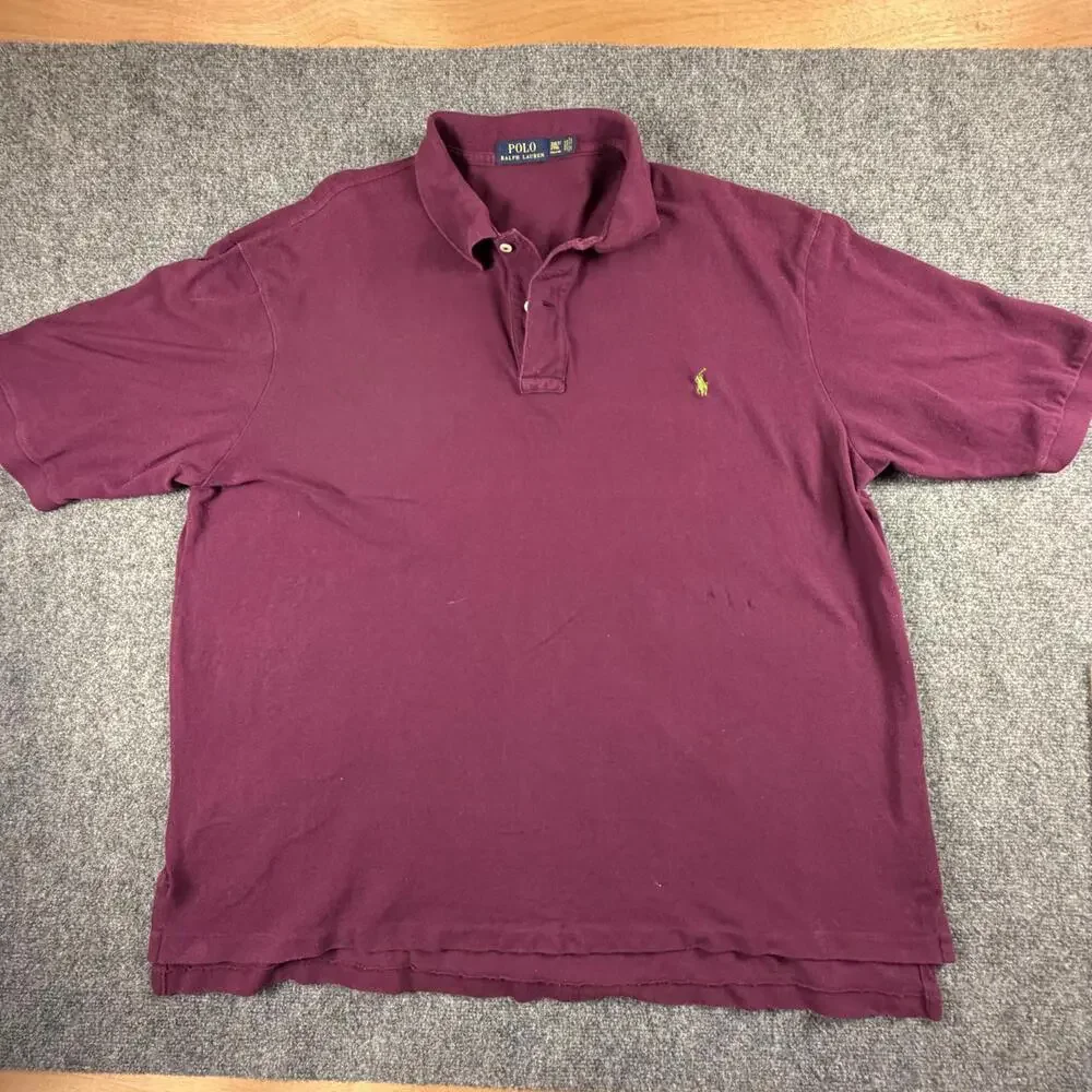 Polo Ralph Lauren Mens Classic Fit Polo Shirt 2XLT Burgundy Red 969
